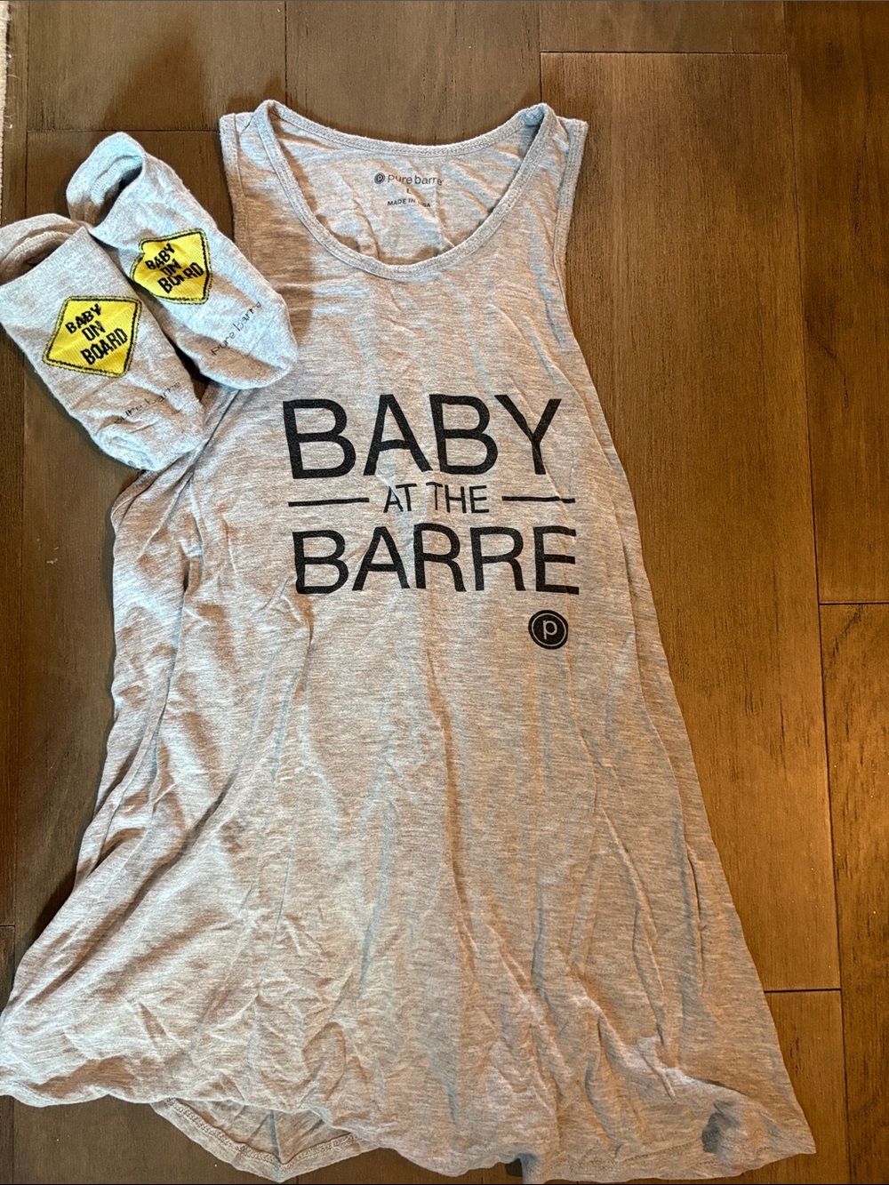 Pure Barre Gray 'Baby at the Barre' Tank